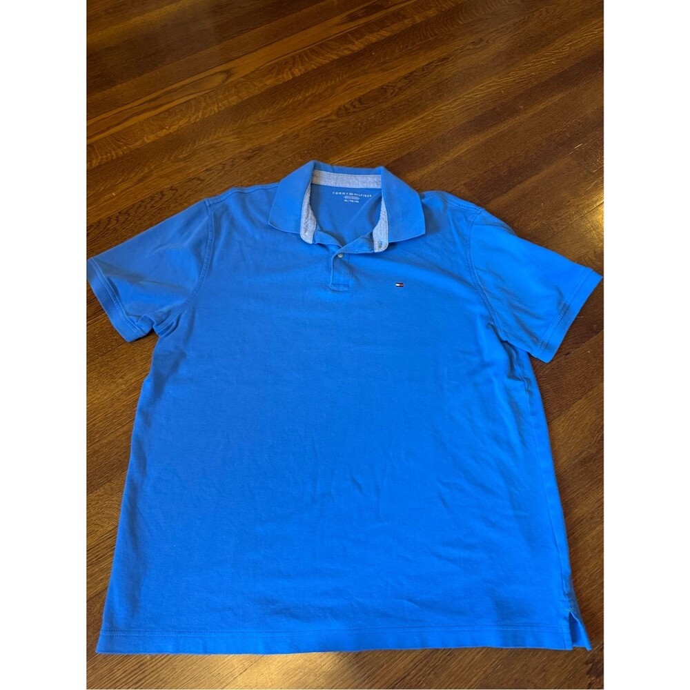 Tommy Hilfiger Men's Bright Blue Short Sleeve Polo - XL